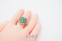 Bague en argent sterling turquoise Navajo amérindienne taille 10.5 Burt Francisco