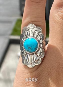 Bague en argent sterling turquoise amérindienne Navajo bijou