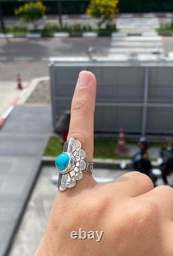 Bague en argent sterling turquoise amérindienne Navajo bijou