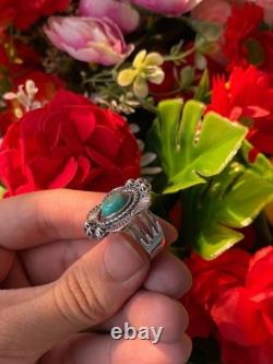 Bague en argent sterling turquoise amérindienne Navajo bijou