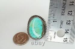 Bague en argent sterling turquoise de style Navajo amérindien vintage, taille 6.5 A1