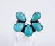 Bague En Argent Sterling Turquoise En Grappe De Style Navajo Ancien De Taille 9