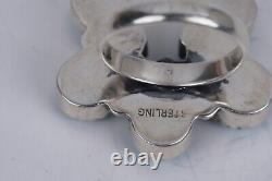 Bague en argent sterling turquoise en grappe de style Navajo ancien de taille 9