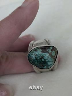 Bague en argent sterling turquoise pour hommes amérindiens