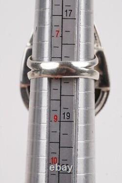 Bague en argent sterling véritable en turquoise gemme Navajo amérindien vintage taille 8
