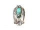 Bague En Argent Sterling Vintage Navajo Amérindienne En Turquoise Morenci Taille 7,25