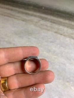 Bague en argent sterling western navajo amérindien taille 8 avec turquoise, onyx et corail