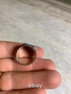 Bague en argent sterling western navajo amérindien taille 8 avec turquoise, onyx et corail