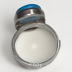 Bague en turquoise Navajo amérindienne taille 7,5 en argent sterling avec turquoise Kingsman