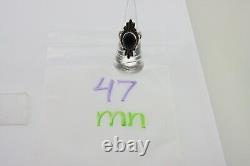 Bague faite à la main Navajo en argent 925 avec onyx noir, artiste amérindien, années 80