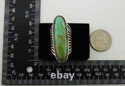 Bague faite à la main Navajo en argent sterling 925 avec turquoise naturelle, artiste autochtone, années 80.