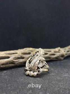 Bague feuille en argent sterling uni amérindienne Navajo, taille 8,75