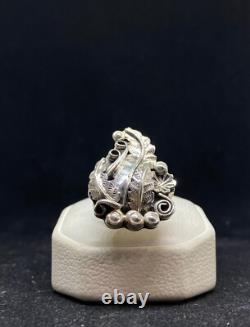 Bague feuille en argent sterling uni amérindienne Navajo, taille 8,75