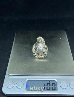 Bague feuille en argent sterling uni amérindienne Navajo, taille 8,75