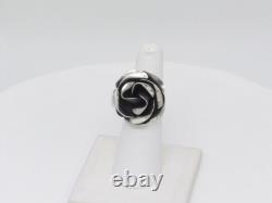 Bague fleur ajustable en argent sterling faite à la main par un Amérindien Navajo