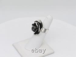 Bague fleur ajustable en argent sterling faite à la main par un Amérindien Navajo