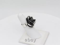 Bague fleur ajustable en argent sterling faite à la main par un Amérindien Navajo