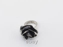 Bague fleur ajustable en argent sterling faite à la main par un Amérindien Navajo