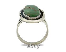 Bague navajo en argent 925 avec turquoise Royston. Artiste amérindien. Années 80.