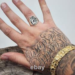 Bague pour homme en argent sterling avec superposition de Kokopelli Navajo amérindien, taille 11.5