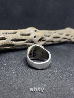 Bague simple en argent sterling estampé Navajo amérindien, taille 9