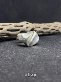 Bague simple en argent sterling estampé Navajo amérindien, taille 9
