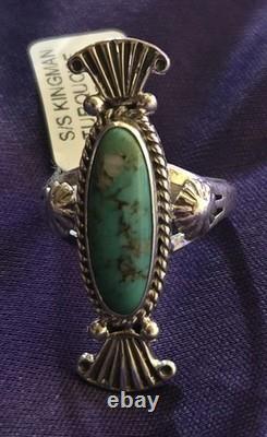 Bague turquoise Navajo amérindienne taille 7 par Daniel Benally