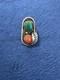 Bague Vintage Artisanale Am&eacute;rindienne Navajo En Turquoise Et Corail Rouge, Taille 6.75