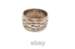 Bague vintage en argent sterling Navajo amérindienne taille 7.5