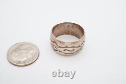 Bague vintage en argent sterling Navajo amérindienne taille 7.5