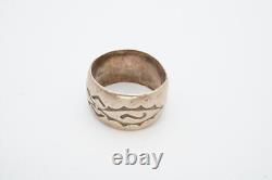 Bague vintage en argent sterling Navajo amérindienne taille 7.5