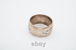 Bague vintage en argent sterling Navajo amérindienne taille 7.5