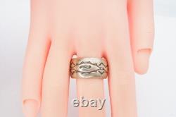 Bague vintage en argent sterling Navajo amérindienne taille 7.5
