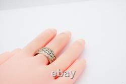 Bague vintage en argent sterling Navajo amérindienne taille 7.5
