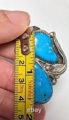 Belle bague en argent sterling avec 2 pierres de turquoise Navajo taille 6,5