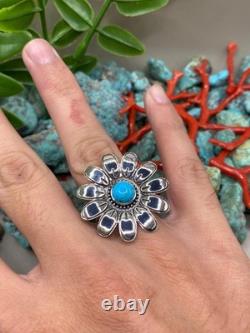 Bijou bague en argent sterling avec turquoise Navajo amérindienne