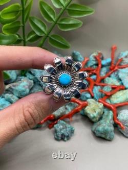 Bijou bague en argent sterling avec turquoise Navajo amérindienne