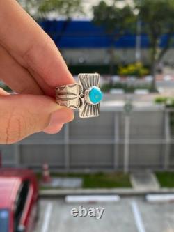 Bijou bague en argent sterling turquoise Navajo amérindien