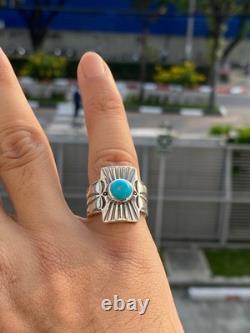 Bijou bague en argent sterling turquoise Navajo amérindien