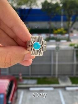 Bijou bague en argent sterling turquoise Navajo amérindien