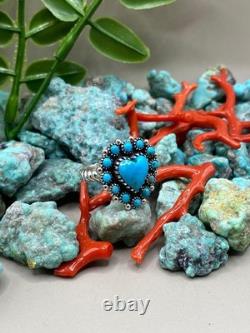 Bijou bague en argent sterling turquoise amérindienne Navajo