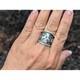 Bijou De Bague Am&eacute;rindien Thunderbird Fait Main Sign&eacute; Navajo Taille 6,75