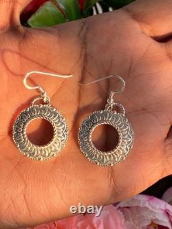 Bijou en argent sterling avec turquoise Navajo amérindien, boucle d’oreille