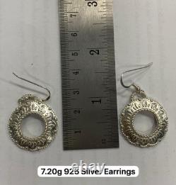 Bijou en argent sterling avec turquoise Navajo amérindien, boucle d’oreille