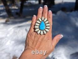 Bijoux Navajo Bijoux Pour Femmes Bague Amérindienne Sterling Turquoise Opal Sz 6.5