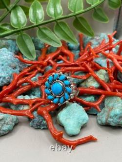 Bijoux en anneau en argent sterling turquoise navajo amérindien