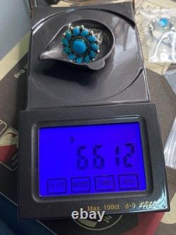 Bijoux en anneau en argent sterling turquoise navajo amérindien