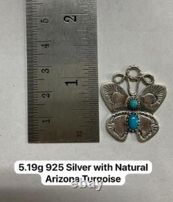 Bijoux en argent sterling avec pendentif en turquoise navajo amérindien