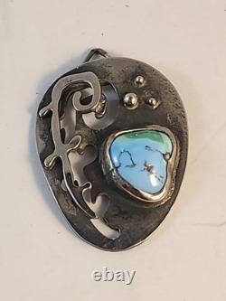 Bijoux vintage amérindien Navajo en argent sterling, pendentif fait main