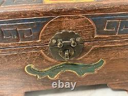 Boîte de rangement en bois pour bijoux amérindiens avec logo swastika navajo 11,5L x 7,5P x 7H